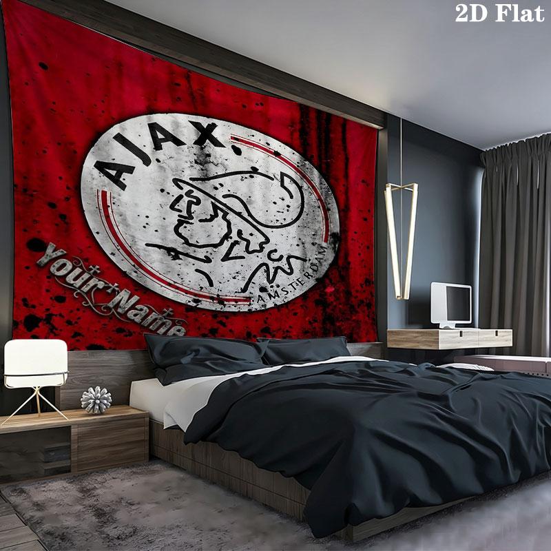 AFC Ajax Custom Name Wall Tapestry Aesthetic Wall Hanging Printed Fabric Blanket Decorative Tapestries for Bedroom Living Room Home Decor