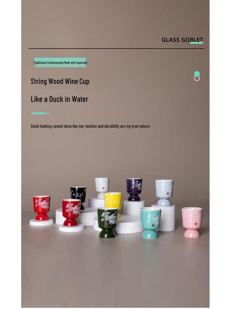 Colorful Glazed Ceramic Baijiu Cups: Creative One-Sip Toast Glasses for Home Use.