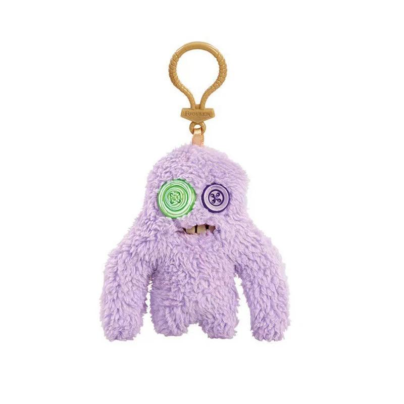 Soft Plush Doll Keychain Ugly Cute Teeth Monster Third Generation Key Bings Pendant Cartoon Backpack Keyring Kids Gifts