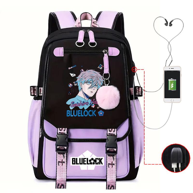 Anime Peripheral Teen Trend Backpack Multifunctional Usb Casual Student School Bag