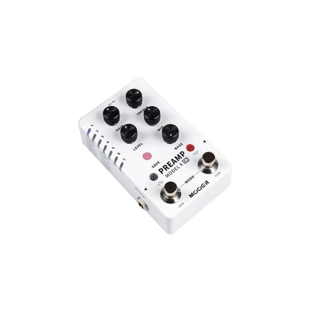 Mooer Preamp Model X X2: Pedale Chitarra Compatto Stereo Looper/Delay/Riverbero Doppio Boost
