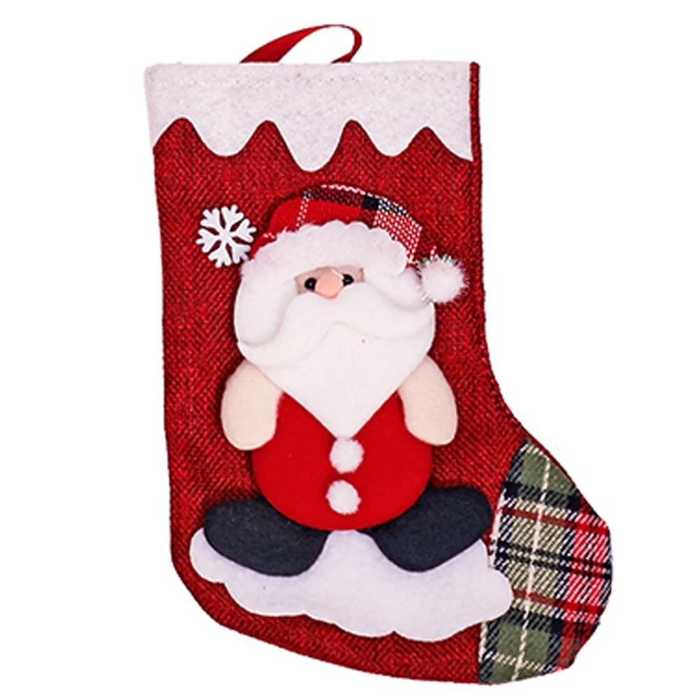 Large Christmas Stocking With Santa Design For Hanging By Fireplace Fabric Stocking Offering Space For Treats And Toys