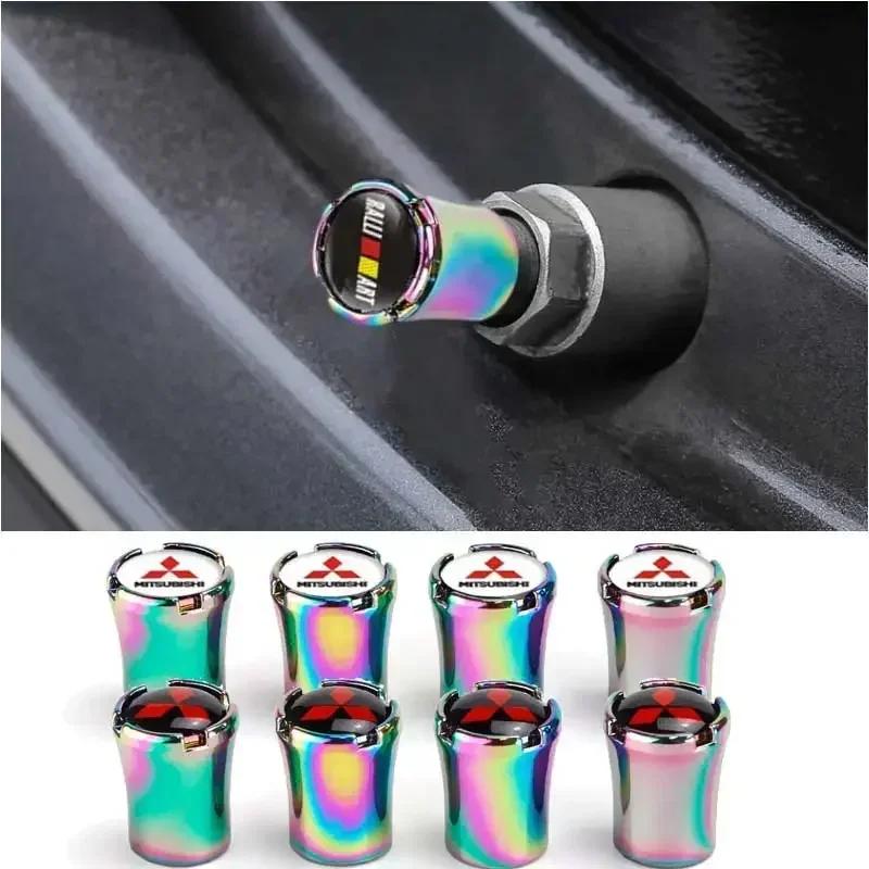 cxjvah1 Colorful Car Wheel Valve Caps Air Covers for Mitsubishi Ralliart Lancer ASX Colt Pajero Outlander Eclipse Delica EVO Colt