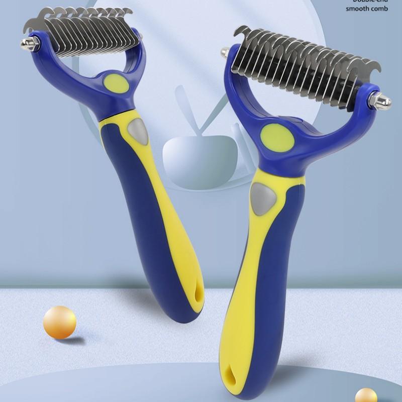 Dog Brush Double-sided Dog Comb Knife Combs for Dogs Hair Knot Cleaning Pet Hair Remover Dogs Comb Pet Grooming Pets Accessories