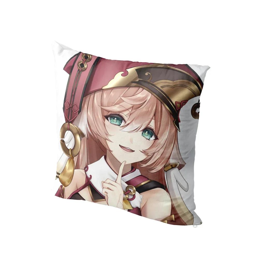Anime Cartoon Genshin Series Printed Pillowcase Cute Kawaii Pink Bedside Bedroom Sofa Cushion Cover Body Pillow Case x