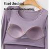 Fixed Cup 5.0 Ultra-Thin Seamless Warm Women's Underwear Set with Built-In Bra, Base Layer for Autumn.