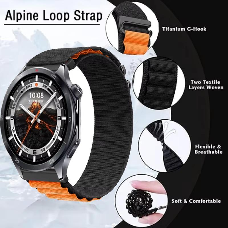 20mm 22mm Alpine Loop Nylon Strap forWatch 4 Pro/X2/X3 Sport Bracelet for OnePlus Watch 3 46mm/2/2R Replaceable Watchband