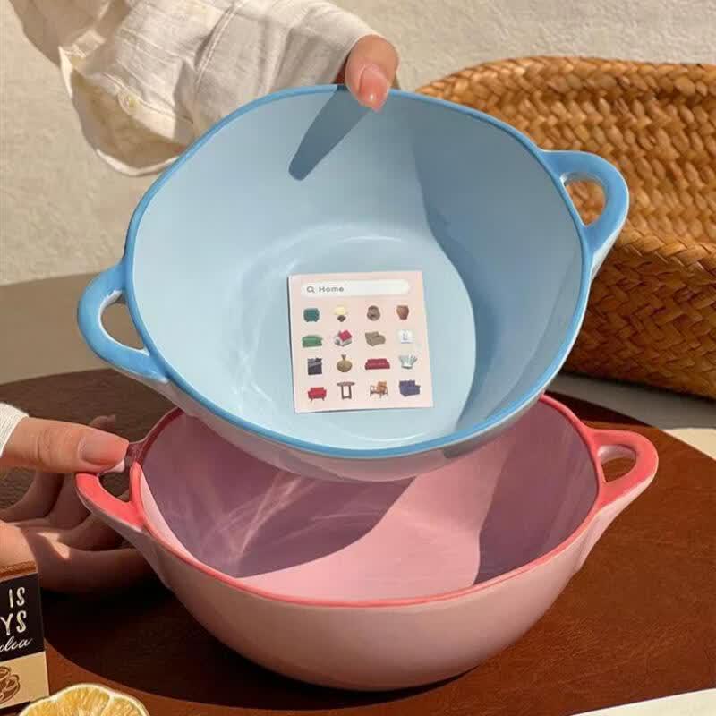 De ou Starlight 7-Inch Irregular Ceramic Serving Bowl with Handles