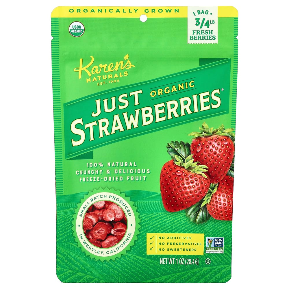 Karens Naturals Just Strawberries, Freeze-Dried, 34g (1.2oz)