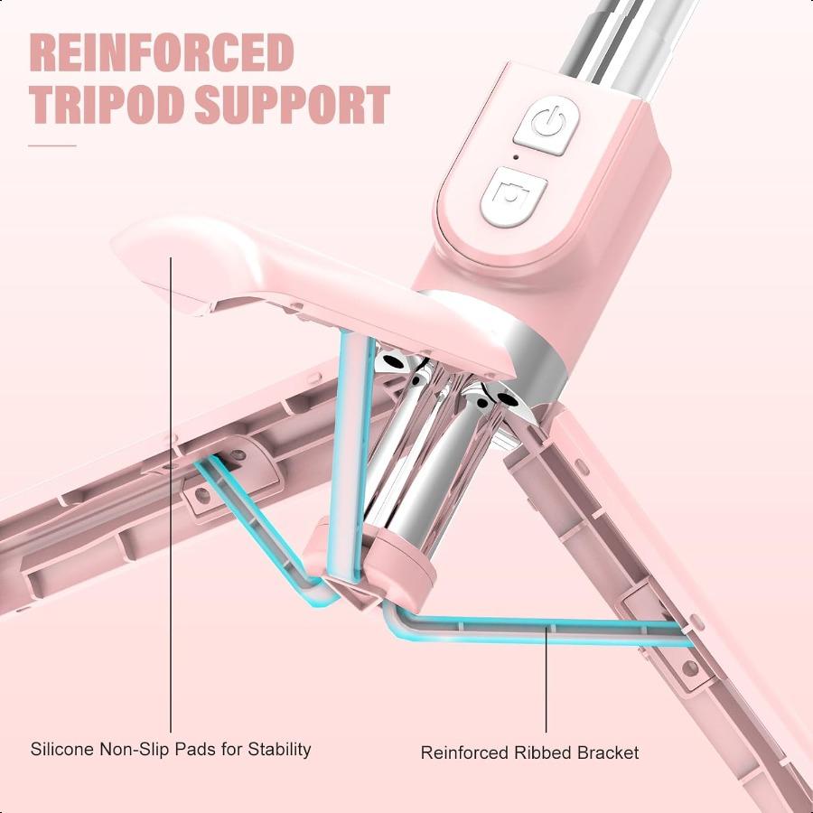 

Палка для селфи с перезаряжаемым пультом-подсветкой 1 шт. Штатив для iPhone, подставка для мобильного телефона для видеозаписи, портативные дорожные аксессуары S United States