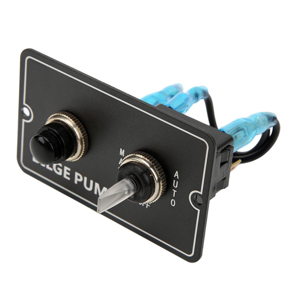 Bilge Pump Switch Aluminum Rocker Toggle Switch Manual Auto for Boat Marine 12 24V 15A LED Indicator