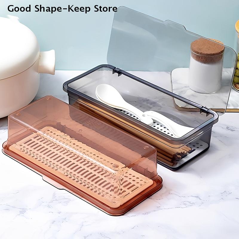 Household Chopstick Holder With Lid Kitchen Tableware Storage Box Dustproof And Draining Chopstick Cage