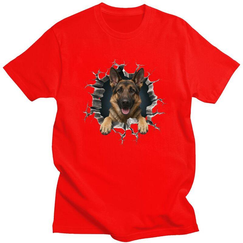 

Breaking Through German Shepherd Tshirt for Men Short Sleeves Casual T Shirt Dog Lover Tshirts Pure Cotton Tee Birthday Gift S