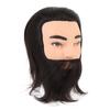 Male Mannequin Head with Beard Resin PVC Realistic Hairdresser Male Training Head for Hair Styling Salon Training Black