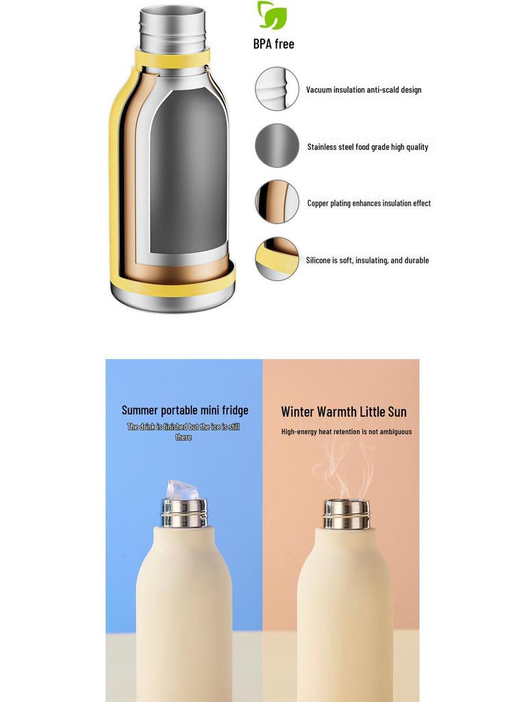 304 Stainless Steel Insulated Water Bottle for Kids – Cute Animal Design, Portable for Outdoor Sports