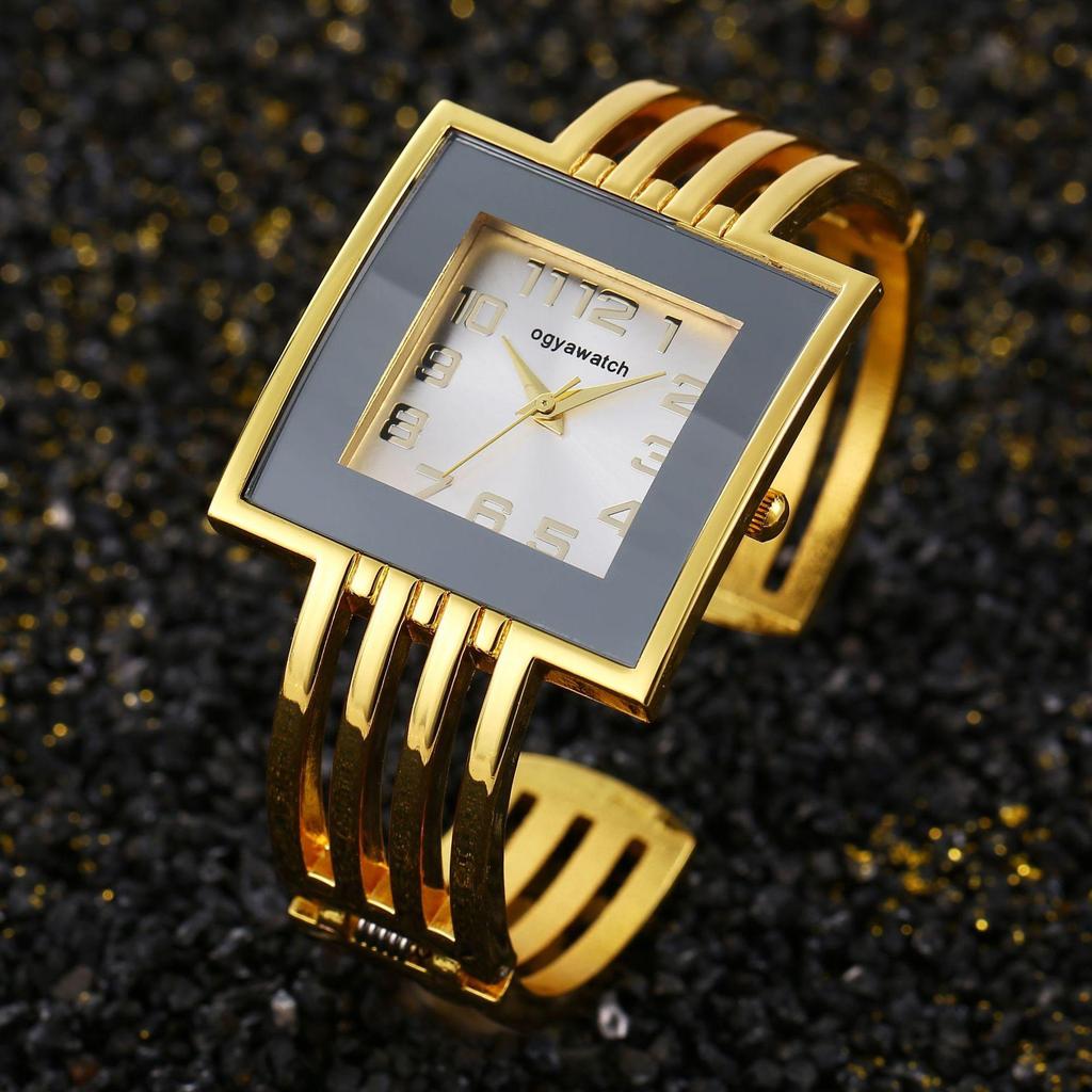 New Fashionable Women's Bangle Watch Ladies' Square Watch Stainless Steel Watch Women Quartz Watches
