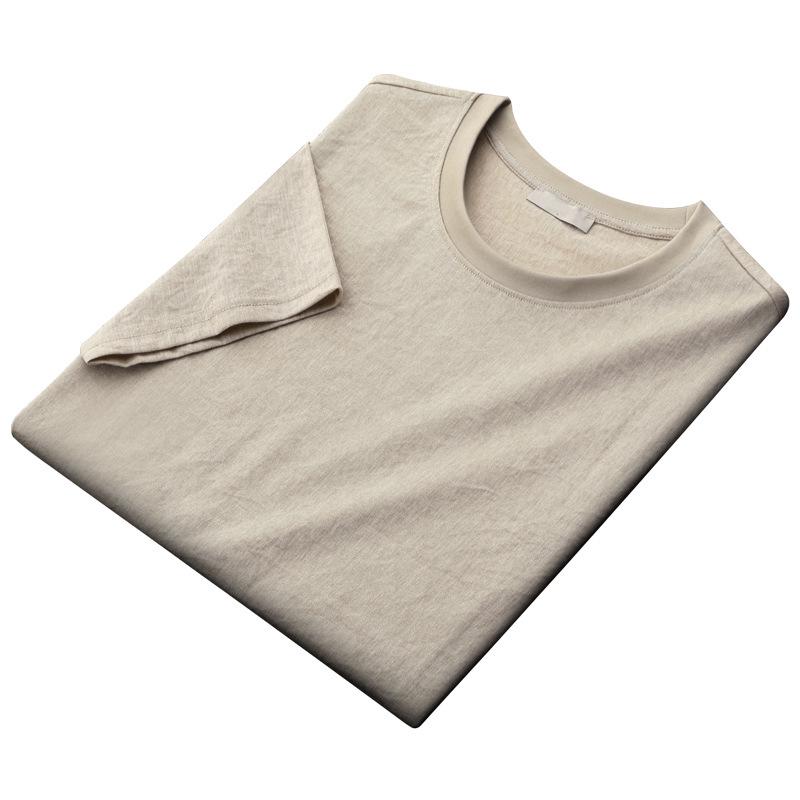 Men's Short Sleeve Casual Ice Silk Crew Neck T-Shirt - Lightweight Summer Style (2025)