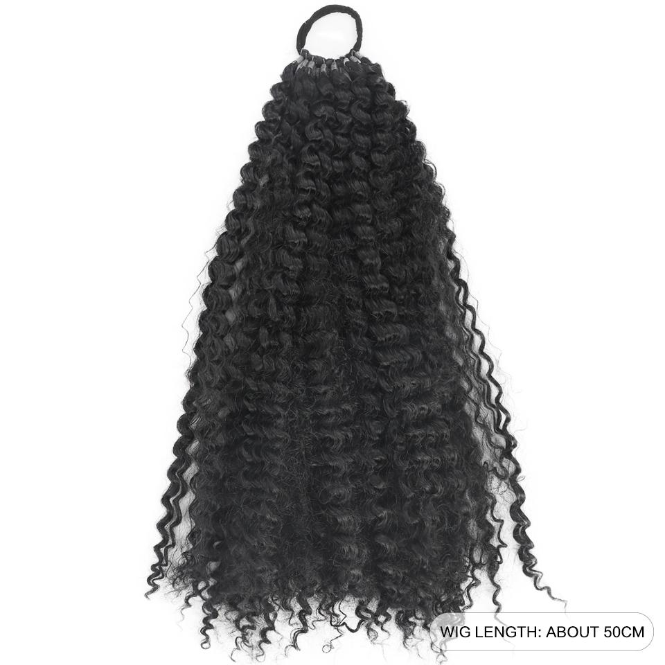 Küçük Kıvırcık Uzun At Kuyruğu Saç Uzantıları Lastik Bant Stili Sentetik Isıya Dayanıklı Elyaf At Kuyruğu Saç Uzantıları Siyah Kırmızı Kahverengi Kadın Peruk