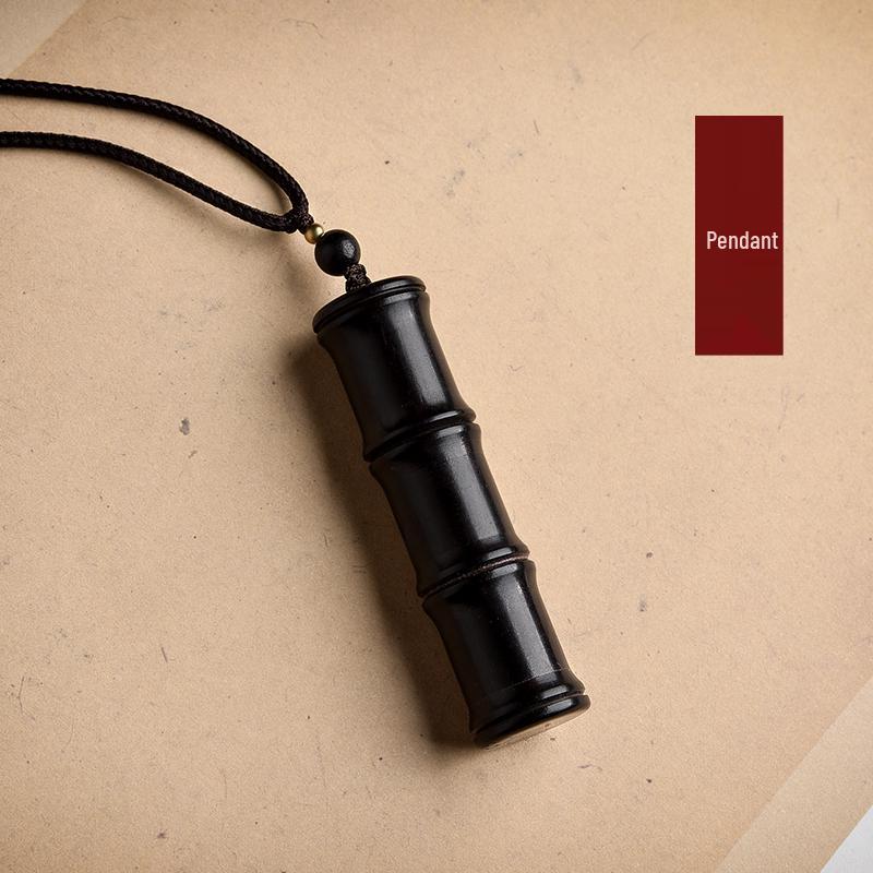 Ebony High-Rising Shurangama Mantra Bamboo Tube Pendant Keychain