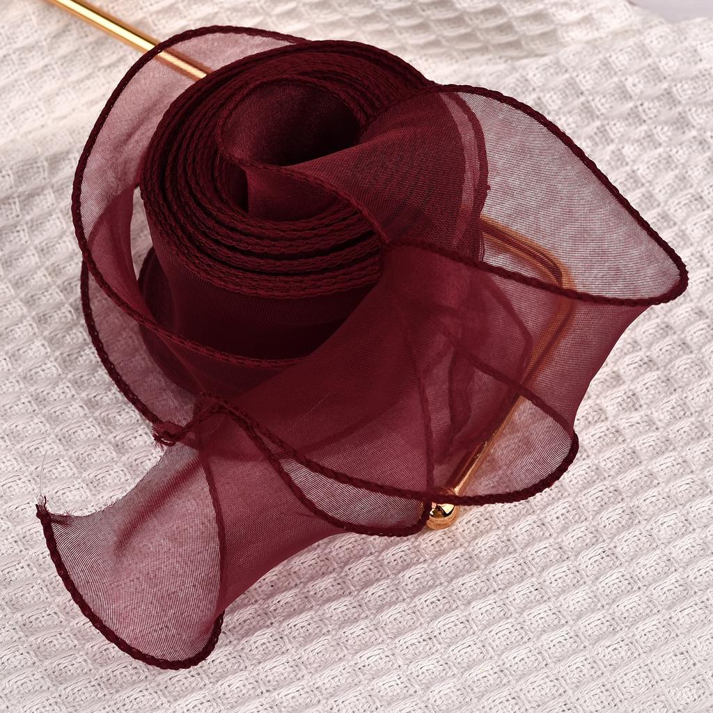 2,2 m oder 10 m/Rolle Chiffonseidenband Organza Satin für DIY Basteln Geschenkverpackung Dekoration Hochzeitssträuße Kranz Nähzubehör