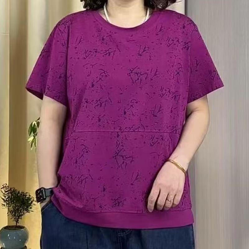 

Женские модные повседневные летние весенние блузки и рубашки с круглым вырезом с короткими рукавами M