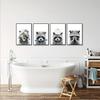 4er Set Lustiges Leinwandposter Giraffe Hund Elefant Toilettenpapier Badewanne Leinwandbild Wandkunst Schlafzimmer Zimmer Heimdekoration