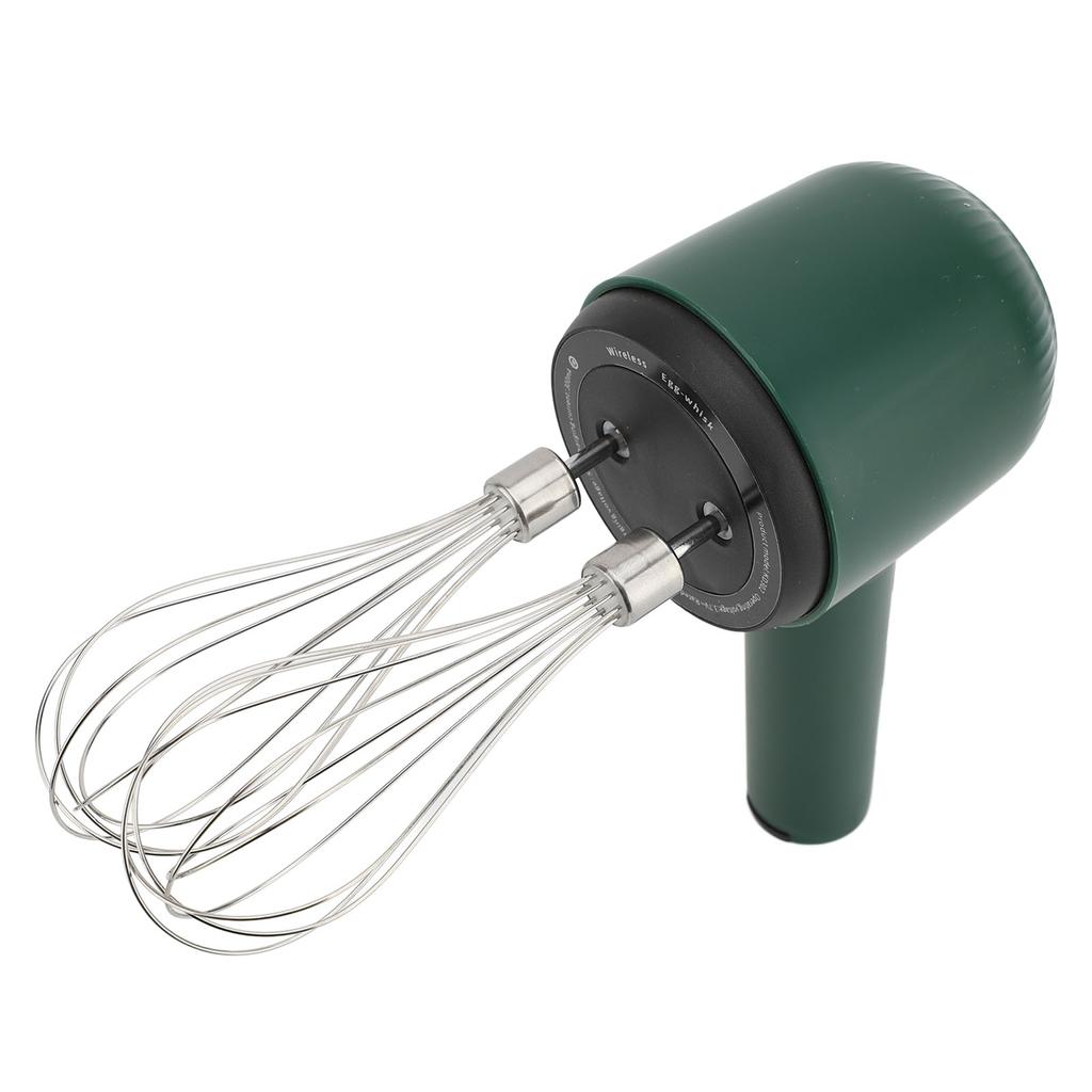 Cordless Electric Hand Mixer with 2 Whisk 1200mAh USB Rechargeable Handheld Stainless Steel