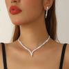 Elegant Crystal Necklace & Earrings Set for Weddings and Banquets