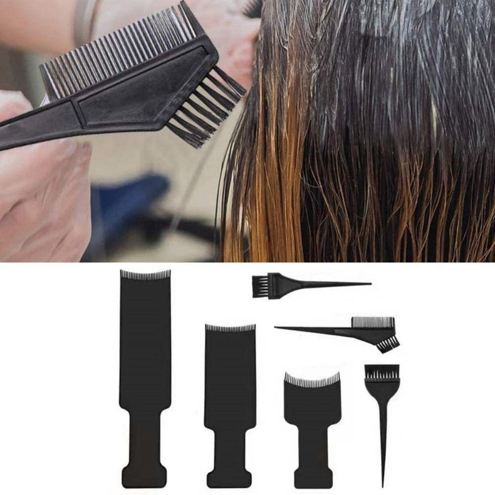 6Pcs/Set Professional Hair Applicator Brush Hairdressing Hair Highlight Dyeing Board Plate Salon
