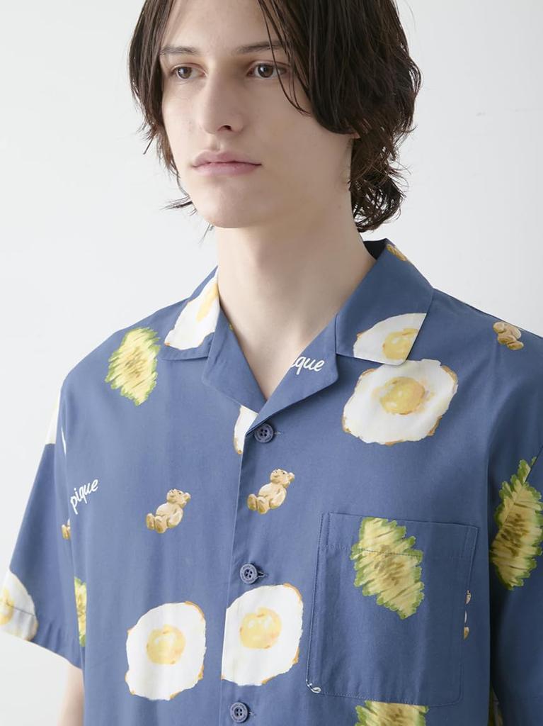 Gelato Pique HOMME Sunny Side Egg Print Hemd PHFT254929 NVY M Herren