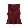 2025 Women's Spring Slimming Elastic Vest with Short Skirt Hem Style