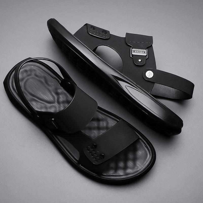 Fashion Hot Sale Summer Mens Sandals Outdoor Non-slip Men Beach Flats Handmade PU Leather Sandaly Fashion Men Wading Aqua Shoes Slippers