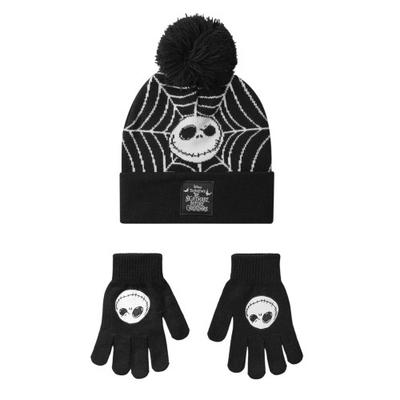 The Nightmare Before Christmas Childrens/Kids Jack Skellington Beanie & Gloves Set