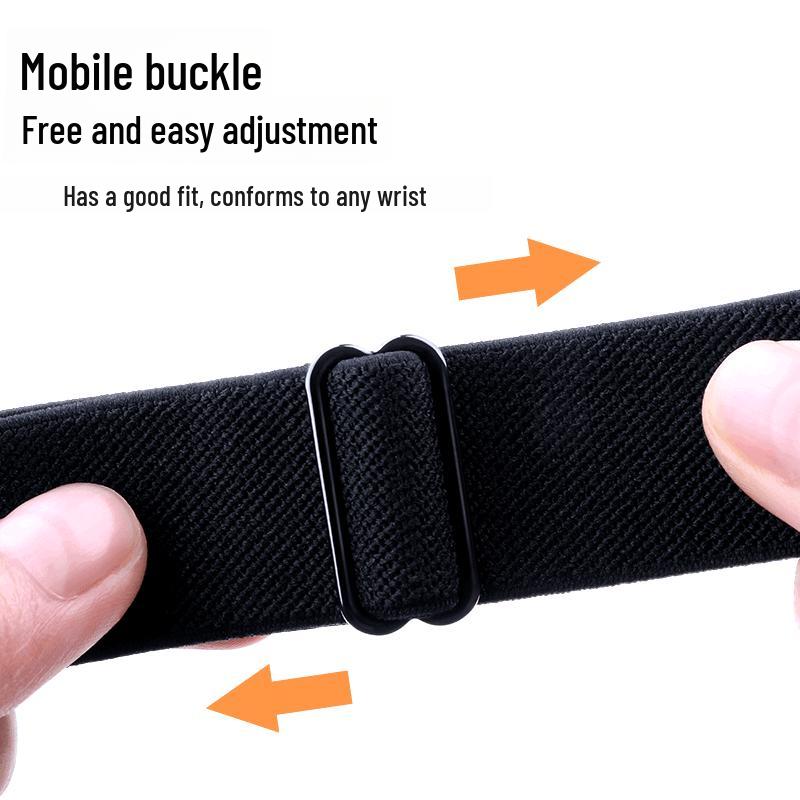 Adjustable Apple Watch Strap with Japanese Buckle - Single Loop Woven Elastic Nylon Compatible with iWatch