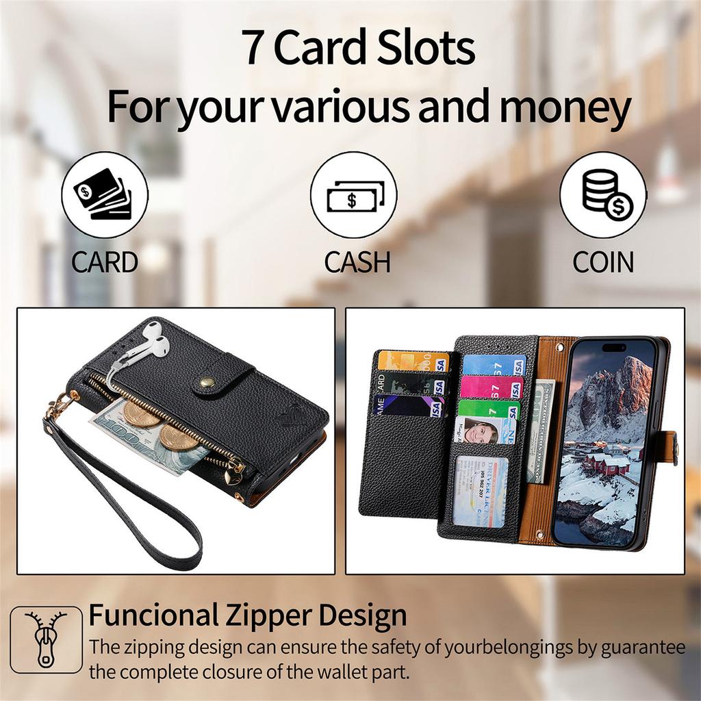 For Motorola Moto G85 5G/S50 Neo 5G Case RFID Blocking Zipper Pocket Leather Wallet Phone Cover