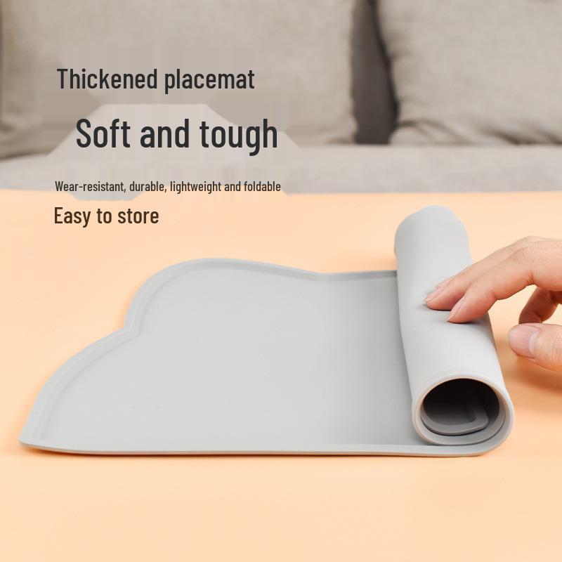 Silicone Pet Placemat: Anti-Spill, Anti-Slip, Waterproof, Easy to Clean, Overlock Edge, Food Leakage Prevention. Suitable for Cats and Dogs.