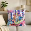 Fantasy Dream Illustration Print Throw Pillow Cover Square Cushion Case for Living Room Bedroom Decor
