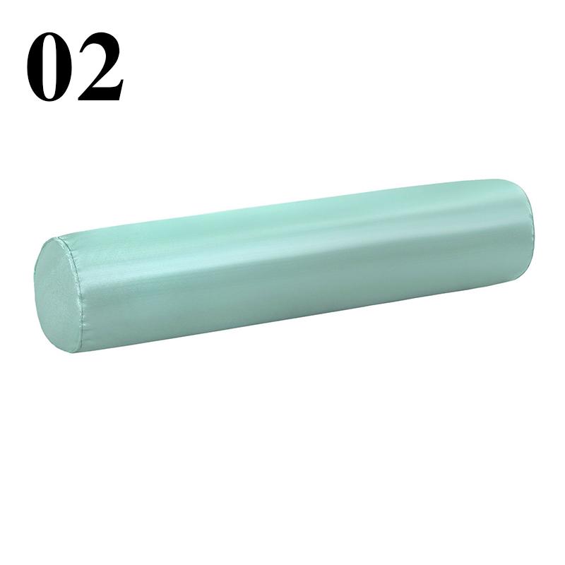 Summer Stuffed Silky Pillow Round Bolster Long Body Support Pillow Satin Ice Silk Neck Waist Pillow Pedicure Beauty Foot Cushion