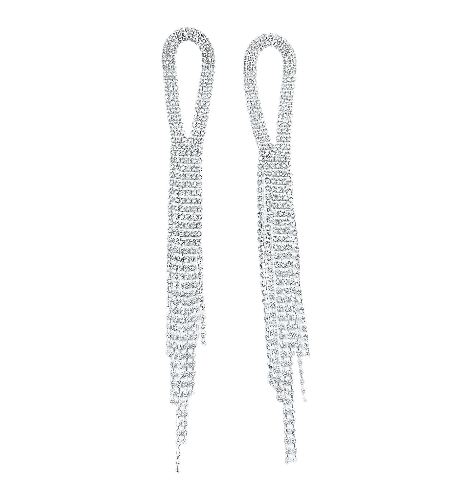 

Long Tassel Metal Earrings Exaggerated Niche Personality Design Earrings Light Luxury High-End Girls Earrings срібний
