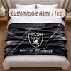 Las Vegas Raiders Bedruckte Flanelldecke Individueller Name Text Weiche Warme Decke für Schlafzimmer Feiertagsgeschenk