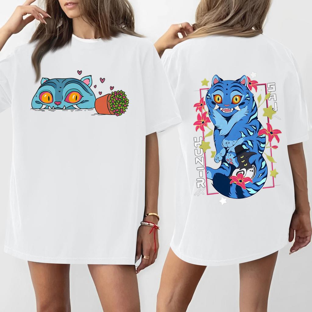 Women's Round Neck Printed Short-sleeved T-shirt Top