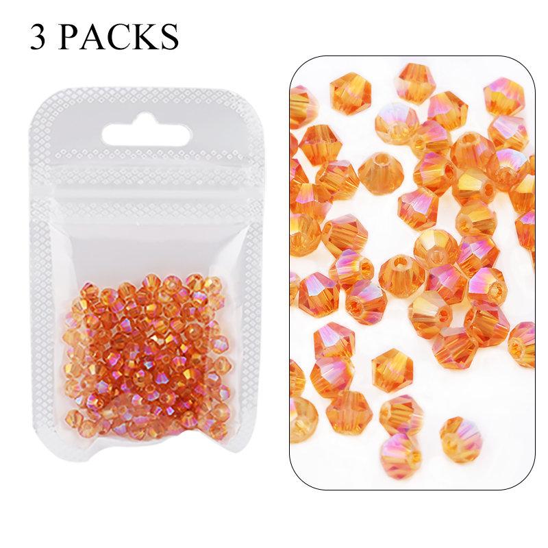 4mm Shiny AB Color Crystal Bicone Beads Glass Jewelry Beads Loose Spacer Beads Earring Bracelet Making Jewelry Accessories DIY