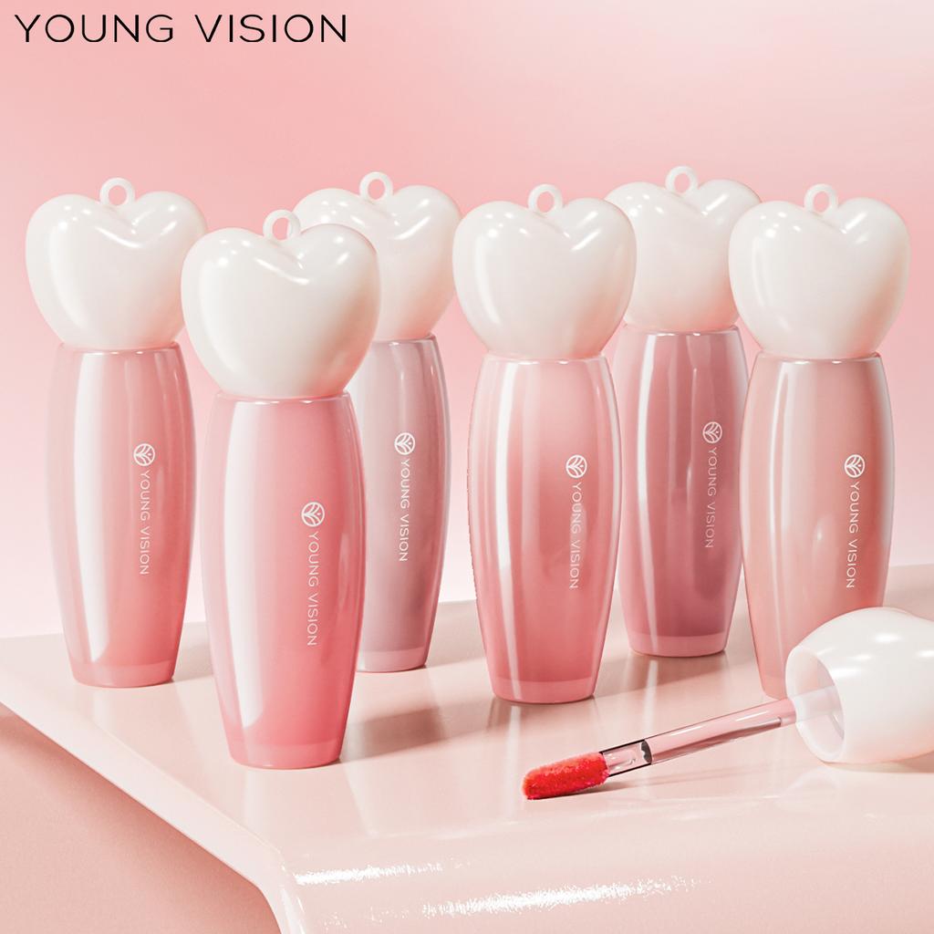 YOUNG VISION Water Lip Stain for Women Girls, LongLasting Lip Gloss Multi-Use Liquid Blush/Eyeshadow, Transfer-Proof Shine-to-Matte Finish In 3 Min
