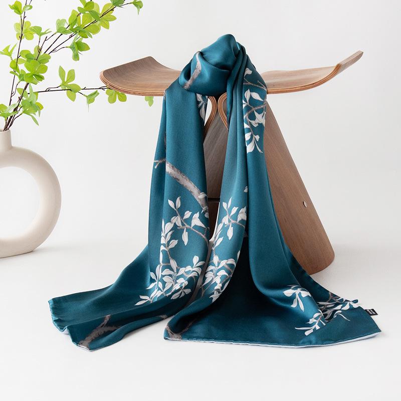 

Подарите пожилым людям шарфы из 100% шелка тутового шелкопряда, длинные полосы, высококачественные шарфы, шали, платки, подарочные коробки для женщин. Gift box