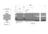 Wałek, Wom Frezowany Jednostronnie 800Mm Z6 - 1 3/8, Waryński