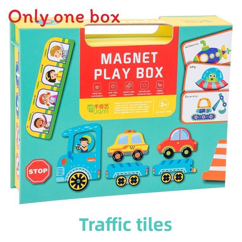 

Childrens Educational Magnetic Puzzle With Animals And Vehicles For Early Learning Development Vehicle