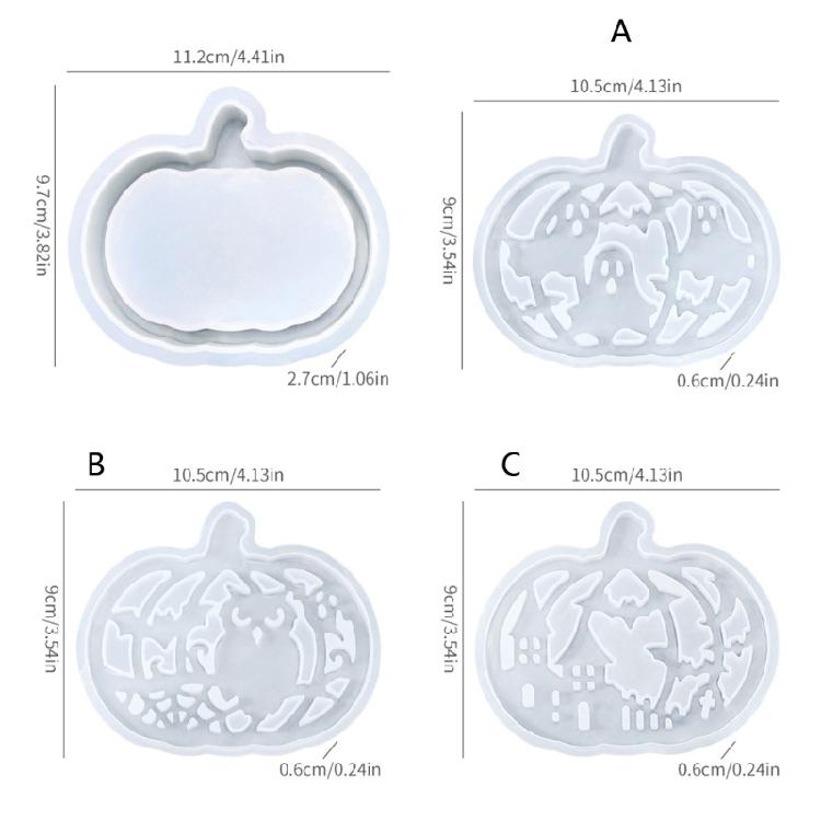 Hollow Out Pumpkins Ghostly Silicone Molds DIY Halloween Craft Storage Box Decoration Resins Ornamentation for Adults