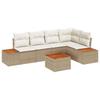 Garden Sofa Set with Cushions 6 Pcs Beige and Cream Poly Rattan