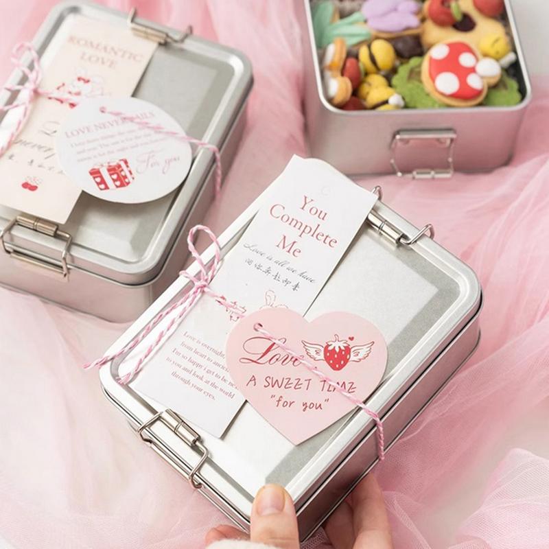 Rectangular Tinplate Cookie Tins Box With Lid Dustproof Home Kitchen Desktop Storage Tin For Candy Coffee Tea Jewelry Chocolate
