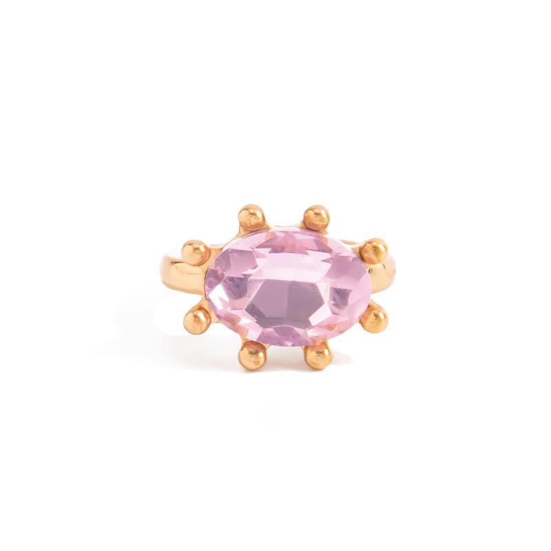 Waterproof Geometric Rhinestone Opening Rings for Women Dainty Colored Gemstone Jewelry for Birthday Gift for Her